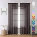 Chocolate Sheer Curtains 84 Inches Long 2 Panels Set (Chocolate / 42"W x 84"L (Pack of 2))
