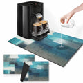 Coffee Mat for Countertops (Teal White Grey)