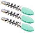 7" Stainless Steel Food Tongs with Silicone Tips (7-inch / Mint)