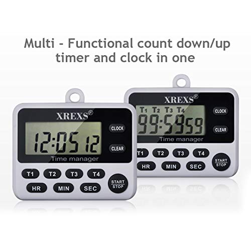4 Channel Digital Kitchen Timer Clock with Large LCD Display