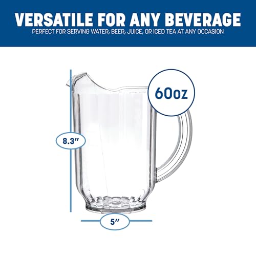 Versapour Clear Pitcher Tall Pitcher for Kitchens (Clear / 60 Ounces / Polycarbonate)