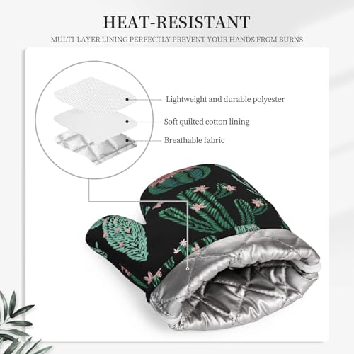 Trendy Cactus Oven Mitts and Pot Holders Sets of 4 (Trendy Cactus)