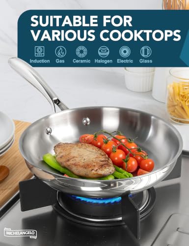 18 10 Stainless Steel Frying Pan Set (8-9.5-11-Inch)