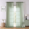 Sage Green Sheer Curtains 96 Inches Long 2 Panels (Sage Green / 59"W x 96"L (Pack of 2))