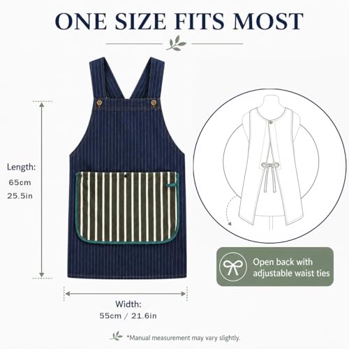 Kitchen Denim Apron with Detachable Hand Towel Clever Design for Clean Hands to Cook Apron with Pockets for Home