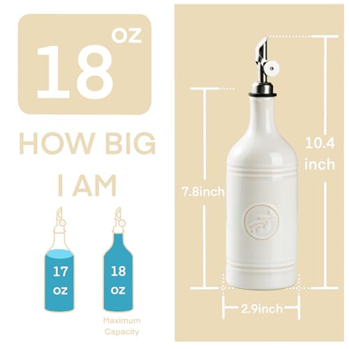 Olive Oil Dispenser Bottle with Spout (OFF-WHITE)