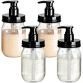 Plastic Mason Jar Soap Dispenser with Pump Lid 16OZ (Black)