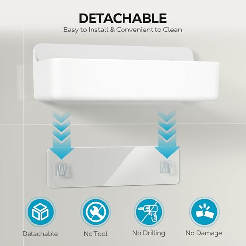 Adhesive Shower Shelves (White / 5 pieces)