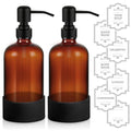 16 oz Amber Glass Soap Dispenser (Amber)