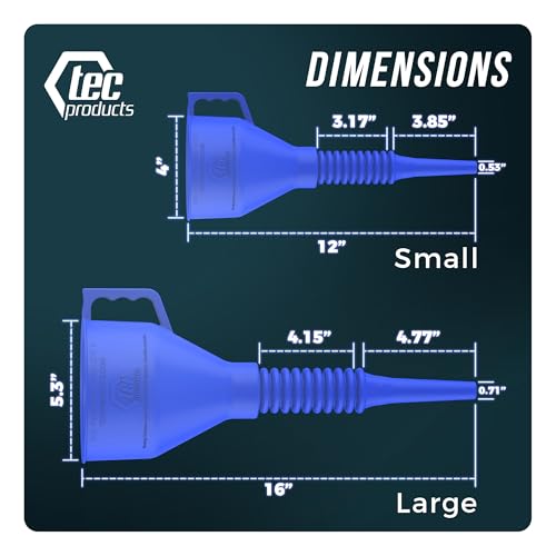 FlexAll Long Flexible Oil Change Funnel (Blue / Large)
