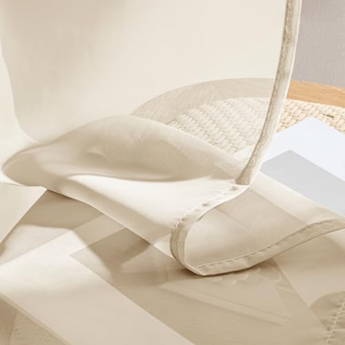 Butter Cream Sheer Curtains 72 Inches Long 4 Panels 54 x 72 Inches (54"W x 72"L (Pack of 4) / Butter Cream)