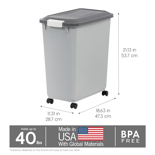 Dog Food Storage Container (40 lbs / Gray/Dark Gray)
