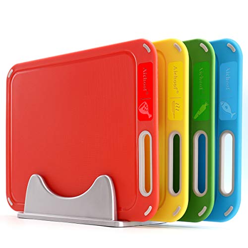 Color Coded Cutting Boards Set of 4 with Holder (Set of 4)