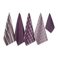 Assorted Woven Kitchen Set (Eggplant / Dishtowel, 18x28"; Dishcloth, 13x13")