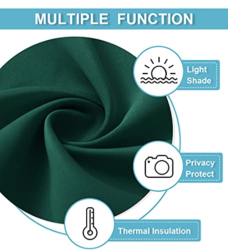 Short Hunter Green Blackout Curtains for Small Bedroom Window Cafe (Hunter Green / 42"W x 36"L (Pack of 2))