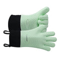 BBQ Gloves Heat Resistant Oven Mitts (Mint Green / Large)