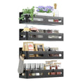 4 Pack Magnetic Spice Rack for Refrigerator with Hooks (Black / 4 Pack)
