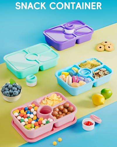 4 Pcs Bento Snack Box Containers (4 color)