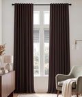 Extra Long Blackout Curtains 108 inches Long for Bedroom (Brown / 52"W x 108"L (Pack of 2))