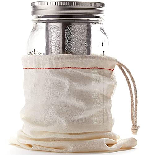 Next Gen Cold Brew Coffee Maker for Mason Jars (32oz / Traditional Mason jar w/ Dark Black cap)