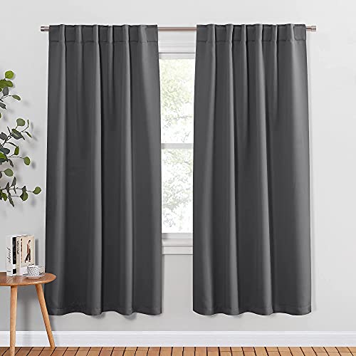 Blackout Curtains for Bedroom (Grey / 52"W x 72"L (Pack of 2))