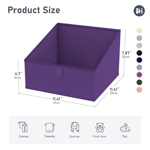 Closet Storage Bins 8 Pack (Purple / 8 Bins 11.4"x11.4"x7.8")