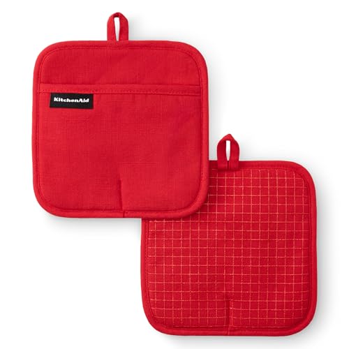 Gourmet Series Gridlines Pot Holders 2 (Passion Red)