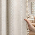 Ivory 100% Boho Blackout Curtains 84 Inch 2 Panels with Tassels (Ivory White / 52"W x 84"L (Pack of 2))