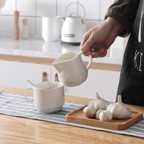 Ceramics Creamer Pitcher 11 oz Cream White (Cream White)