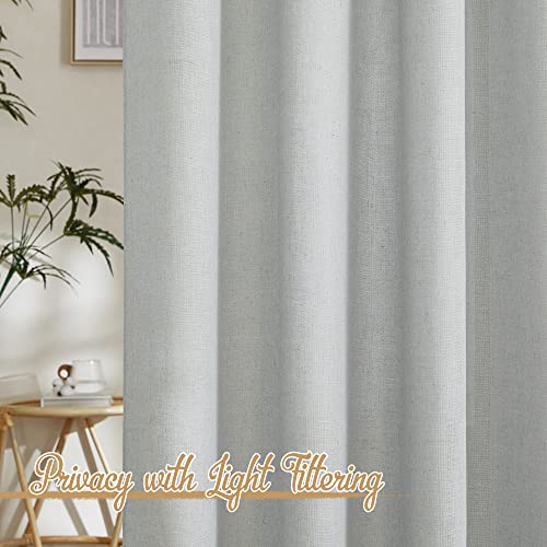 Linen Light Gray Curtains for Living Room (52"W x 84"L (Pack of 2) / Linen Light Gray)