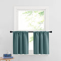 Short Curtains for Window (Teal Blue / 29"W x 24"L (Pack of 2))