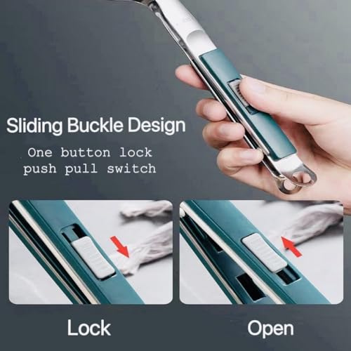 Kitchen Spatula Tongs 11.6 lnch Stainless Steel Grill Clamp Cooking Tongs for Flipping Steak Fish Bread Hamburger Frying Pancake Pie (Green)