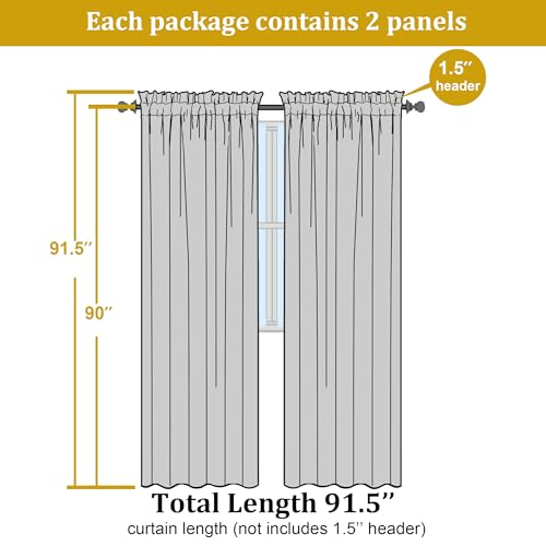 Aqua Sheer Curtains for Bedroom Living Room 90 Inches Long (Aqua / 42"W x 90"L (Pack of 2))