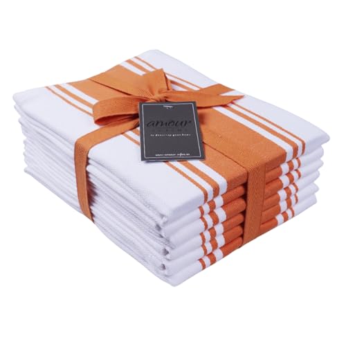 Kitchen Towels Set (Orange / 6 - Pack Stripe Towels)
