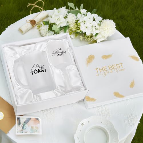 Wedding Gifts for Couples 2026 (Frosted First Toast / Set of 2（Gift box）)