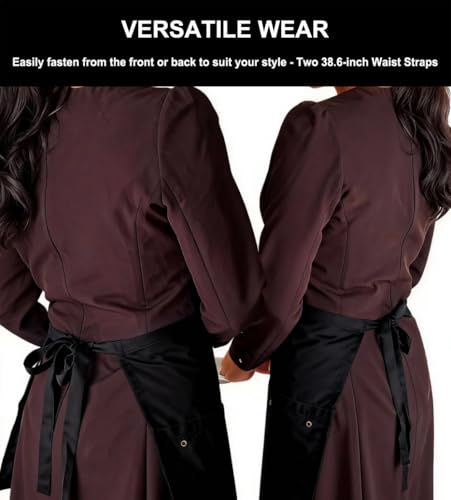 Pack of 3 Server Waist Aprons (Black X 3)