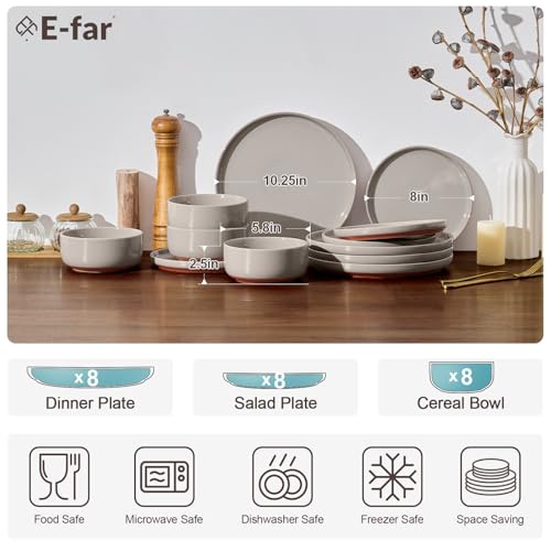 Plates and Bowls Sets (Warm Taupe / Service for 8)