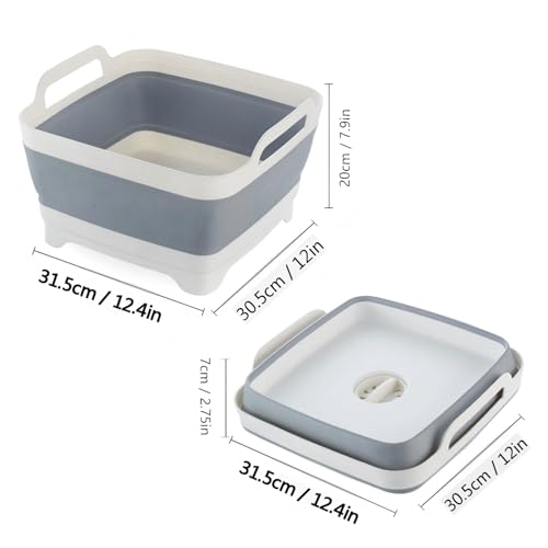 Foldable Sink Vegetable Fruit Bowl Dish Washing Storage Basin Basket (B)