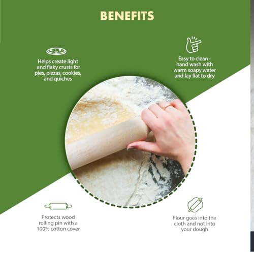 100% Cotton Rolling Pin Cover (Pack of 2 / Natural)