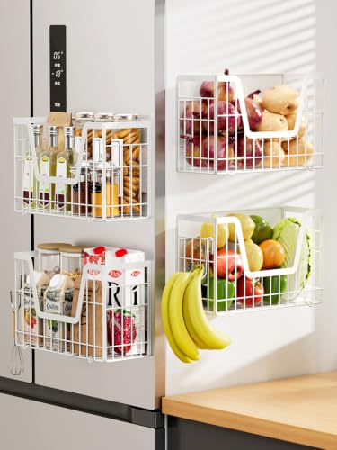 4 Pack Magnetic Shelves For Fridge (White / 4)