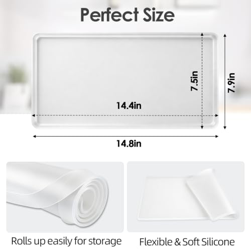 Silicone Coffee Maker Mat with Lip for Countertops 14.8''x7.9'' Translucent (Translucent / 14.8'' x 7.9'')
