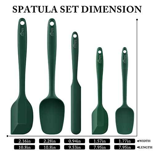 BPA Free Silicone Rubber Spatula Set (Dark Green)