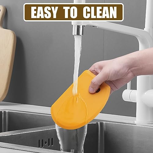 Flexible Curved Edge Silicone Bowl Scraper Dough Scraper Baking Bread (Orange)