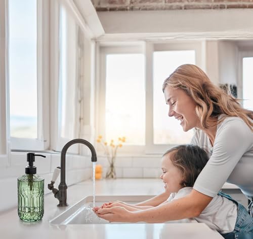 18 Oz Green Soap Dispenser with Black Rust Proof Pump (Green-black Pump / 1Pack)
