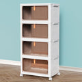 4 Tier Plastic Storage Bins with Lid 23QT (White / 23Qt 4-Tier)