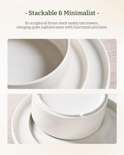 Porcelain 24 Piece Dinnerware Set (Pure White / Service for 8 (Standard Dinner Set))