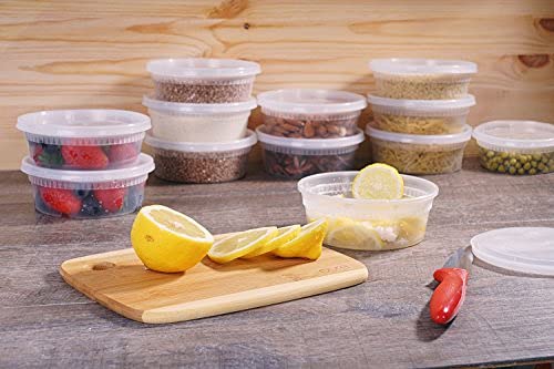 8oz 40 Sets Plastic Containers with Airtight Lids (8oz-40sets)