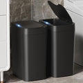 2 Pack 2.7 Gal Bathroom Trash Can with Lid (Black / 2.7 Gal)