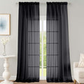 Extra Long Black Sheer Curtains 144 Inches 2 Panels for Living Room (Black / 59"W x 144"L (Pack of 2))