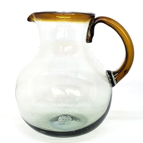 Amber Rim 120 oz Pitcher and 6 Drinking Glasses set (Pitcher & 6 Glasses)